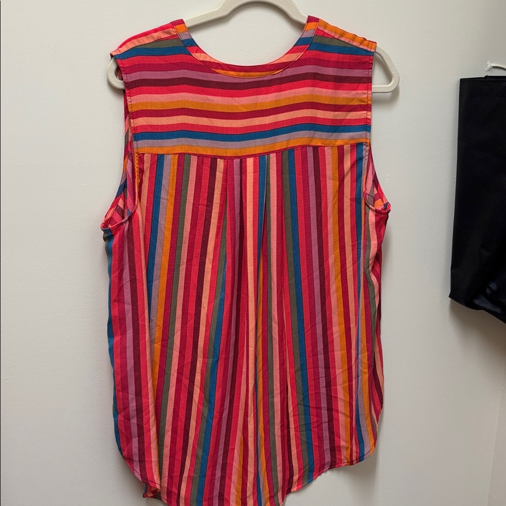Torrid Colorful Striped Button-Front Top - Picture 2 of 3